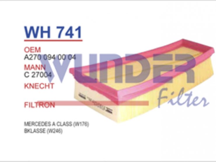 WH 741 MERCEDES A CLASS (W176) BKLASSE (W246) A270 094 00 04  Hava Filtresi