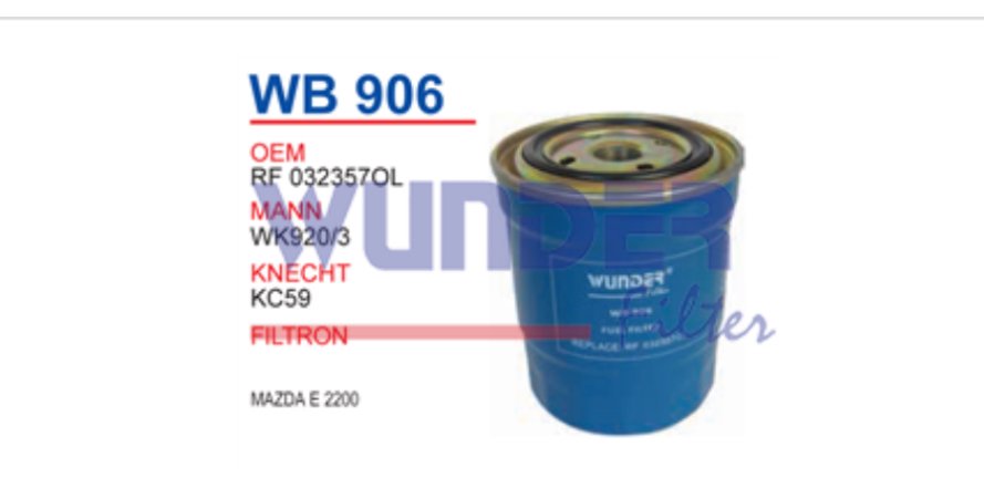 WB 906 KiA BONGO - PREGiO - KOBRA 0K52A-23570A Yakıt/Mazot Filtersi