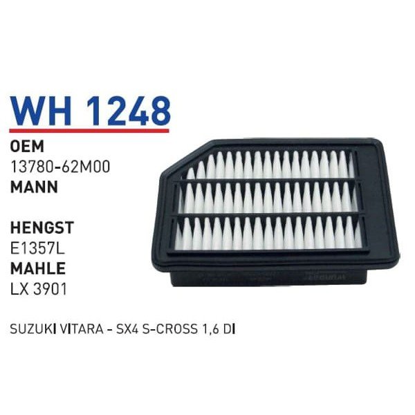 WH 1248 SUZUKİ VİTARA SX4 SCROSS 1.6 DDİS 13780-62M00 Hava Filtresi