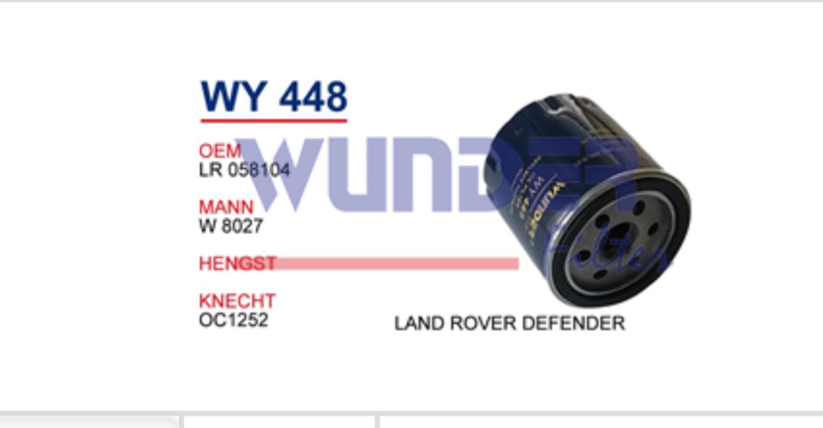 WY448 PEUGEOT BOXER 2.2 HDİ YM 9808867880 Yağ Filtresi