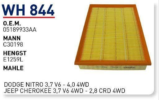 WH 844 DODGE NITRO 3,7 V6 - 4,0 4WD  05189933AA Hava Filtresi