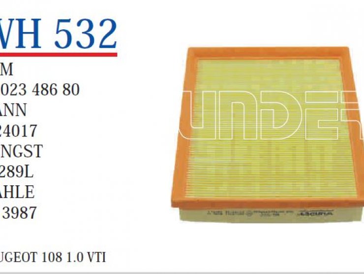 WH 532  CITROEN C3-C4 YENİ MODEL (WH528 ÇANTASIZ) 9802348680 Hava Filtresi