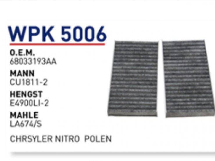 WPK 5006 CHRSYLER NİTRO  68033193AA Polen Filtresi