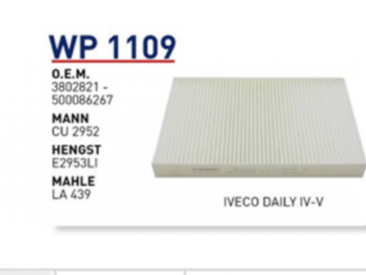WP 1109 3802821-500086267 FOR IVECO DAILY POLEN FİLTRESİ