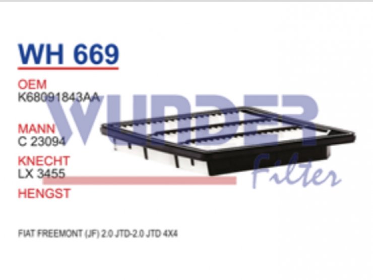 WH 669 FIAT FREEMONT (JF) 2.0 JTD-2.0 JTD 4X4 K68091843AA Hava Filtresi