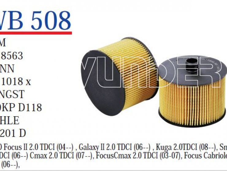 WB508 FOCUS C MAX - S MAX - FOCUS II 2.O TDCI 1318563 Yakıt/Mazot Filtresi