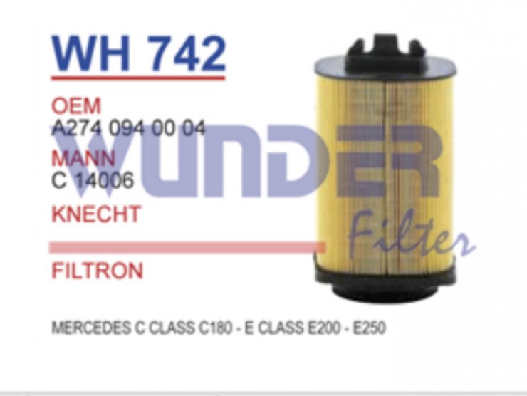 WH 742 MERCEDES C-CLASS C 180 - E-CLASS E200-E250 A274 094 00 04 Hava Filtresi