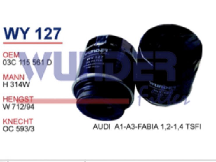 WY 127 AUDİ A1-A3-FABİA 1,2-1,4 TSİ 03C 115 561D Yağ Filtresi