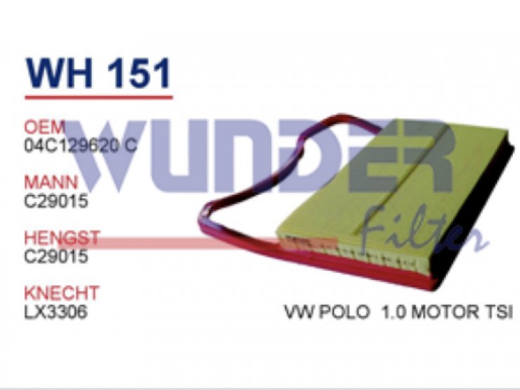 WH 151 VOLKWAGEN POLO 1.0 MOTOR TSİ 04C129620C Hava Filtresi