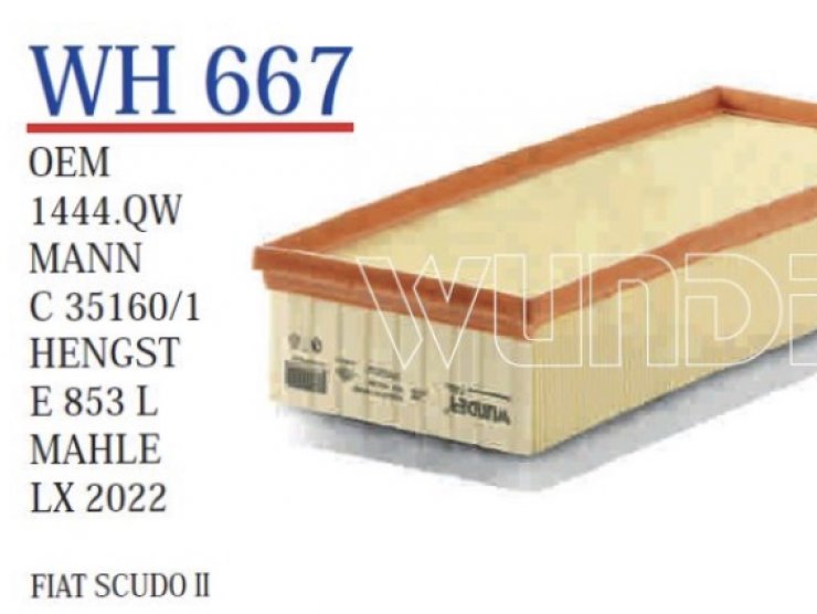 WH 667 FİAT SCUDO II   1400474780 Hava Filtresi