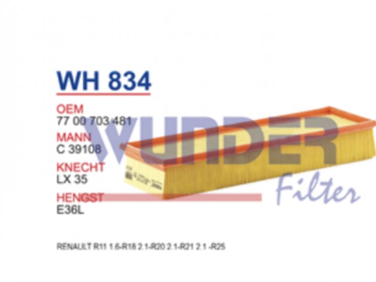 WH 834  OPEL KADETT D-KADETT E- OPEL REKORD E 849253 Hava Filtresi