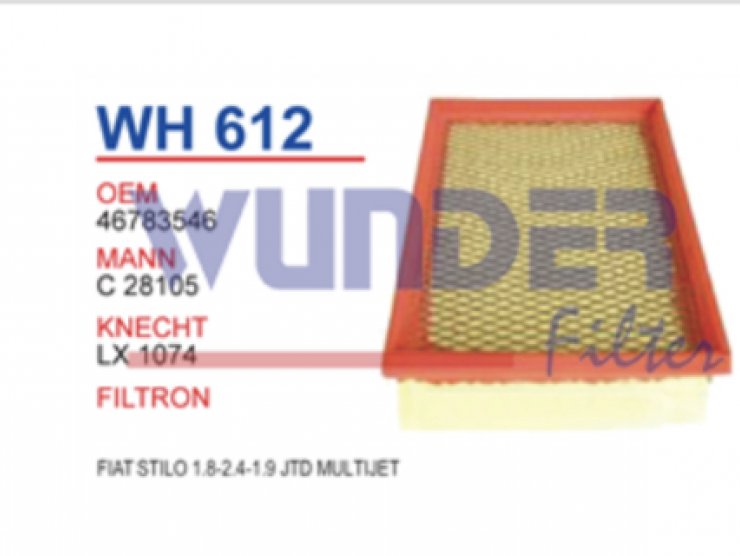 WH 612 FİAT STİLO 1,8-2,4-1,9 JTD MULTİJET  46783546 Hava Filtresi