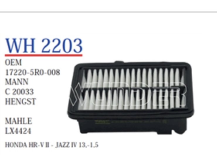 WH 2203 HONDA HR-V II  - JAZZ IV 13,-1,5 17220-5R0-008 Hava Filtresi
