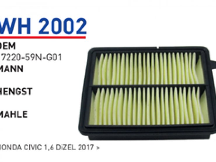 WH 2002 17220-59N-G01 HONDA CIVIC 1.6 DİZEL HAVA FİLTRESİ