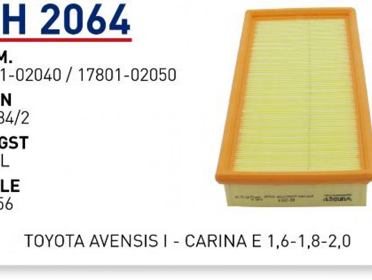 WH 2064 17801-02040 TOYATA AVENSIS I -CARİNA E 1,6 HAVA FİLTRESİ