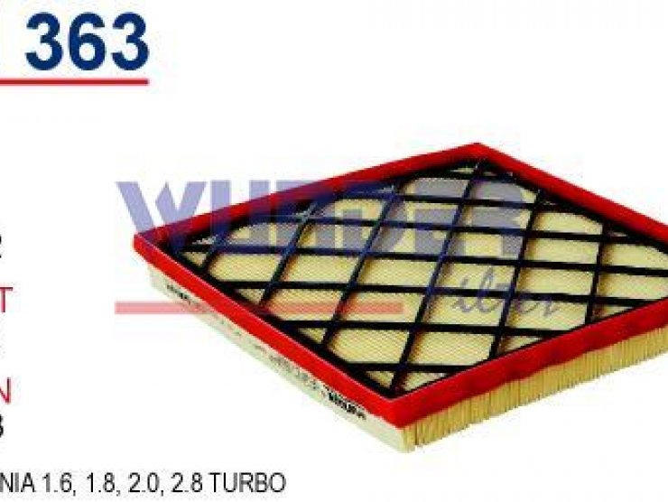 WH 363  OPEL İNSİGNİA1,6-1,8-2,0-2,8 TURBO SÜNGERLİ 834 125 Hava Filtresi