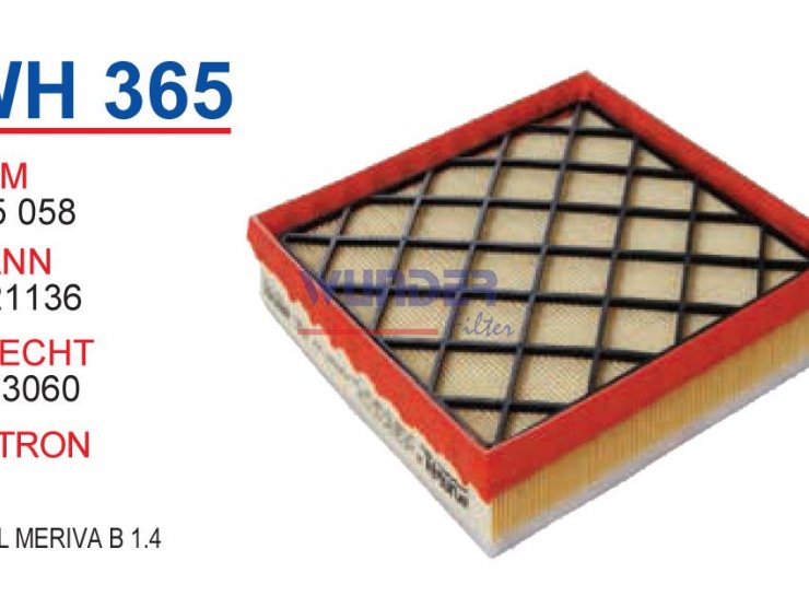 WH 365  OPEL MERİVA B 1.4 16V 835 058 Hava Filtresi