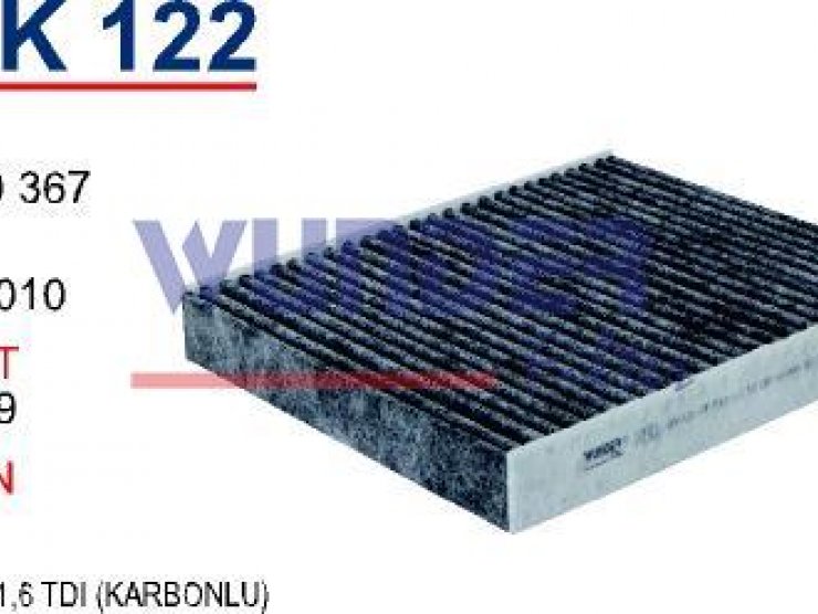 WPK 122 VOLKSWAGEN  POLO 1,6 TDİ KARBONLU 6R0 820 367 Polen Filtresi