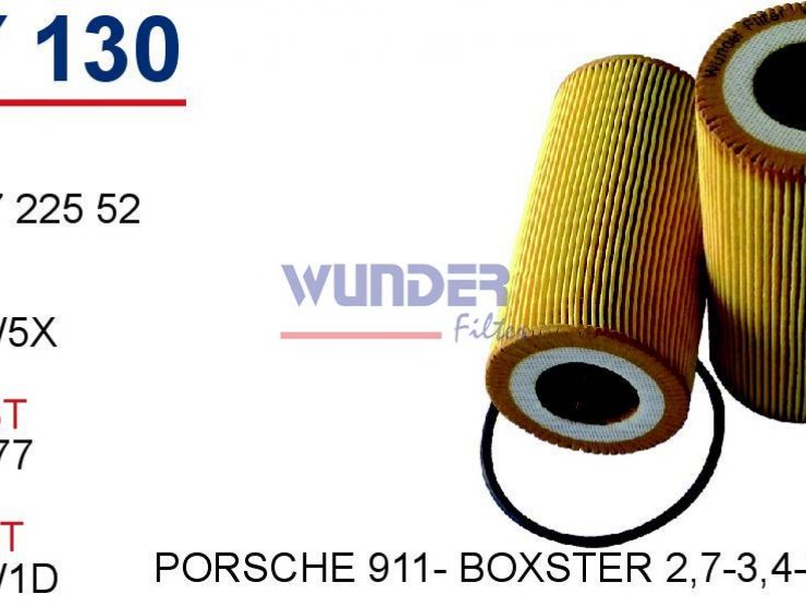 WY 130 PORSCHE 911-BOXSTER 2,7-3,4-3,6-4,0 996.107.225.52 Yağ Filtresi