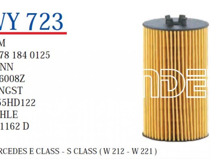 WY 723 MERCEDES E CLASS - S CLASS ( W 212 - W 221 ) A 278 184 0125 Yağ Filtresi