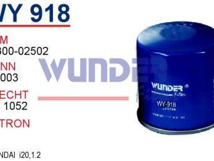 WY 918 HYUNDAİ I20 1.2-1.4 MOTOR  İ30 1.4 GDİ 26300-02502 Yağ Filtresi