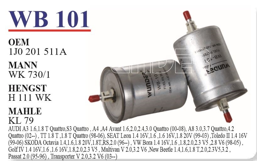 WB 101 VW PASSAT - GOLF IV - BORA (TOMBUL TIRNAKLI) 1J0 201 511 A Yakıt/Benzin Filtresi