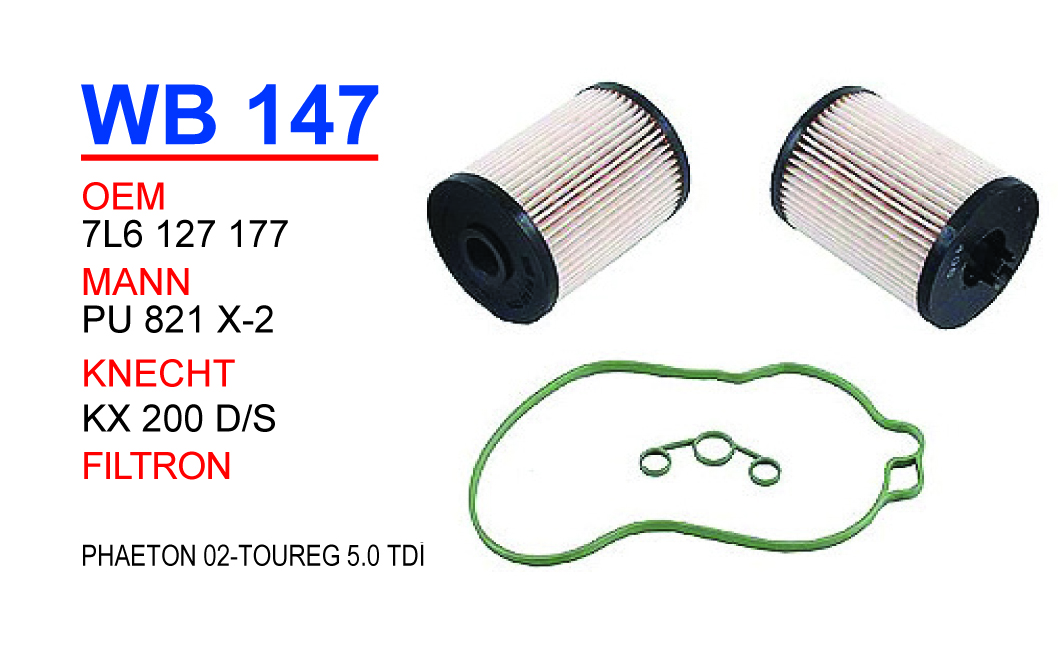 WB 147 VOLKSWAGEN PHAETON  02-  , TOUAREG 5.0 TDİ  7L6 127 177   Yakıt/Mazot Filtresi