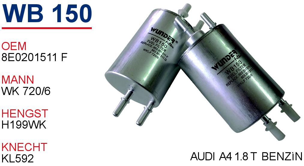 WB 150 AUDİ A4 1.8 T 8E0 201 511F Yakıt/Benzin Filtresi