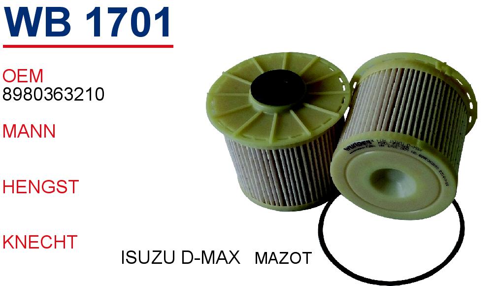 WB 1701 ISUZU D-MAX 8980363210 Yakıt/Mazot Filtersi