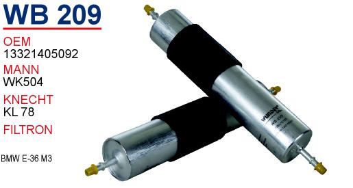 WB 209 BMW E36   M3                                                                   S50 13321405092 Yakıt/Benzin Filtresi