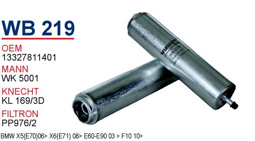 WB 219 BMW X5(E70)06> X6(E71) 08> E60-E90 03 > F10 10> 13327811401 Yakıt/Mazot Filtresi