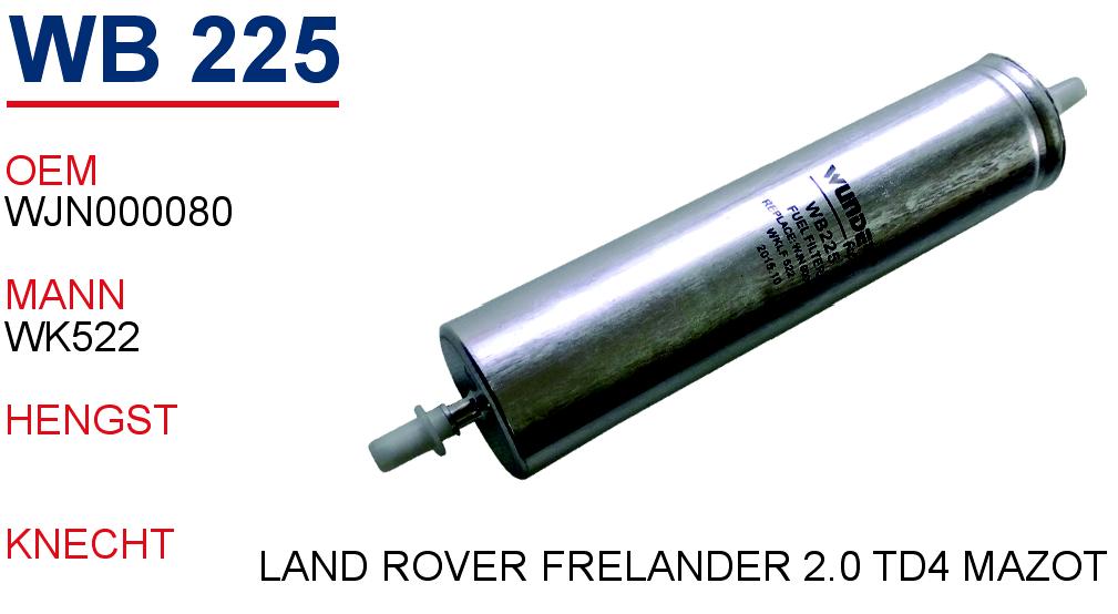 WB 225 LAND ROVER FRELANDER 2.0 TD4 MAZOT WJN000080 Yakıt/Mazot Фильтрsi