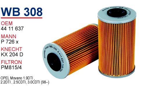 WB 308 OPEL MOVANO 2.2 Y.M  (UZUN TiP) 4411637 Yakıt/Mazot Filtresi