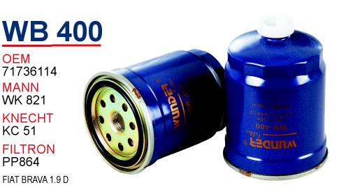 WB 400 FiAT BRAVA 1.9 D 71736114 Yakıt/Mazot Filtresi