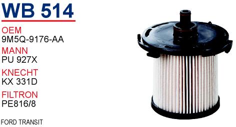 WB 514 FORD TRANSİT KAĞIT TİP CC11-9176-BA Yakıt/Mazot Filtresi