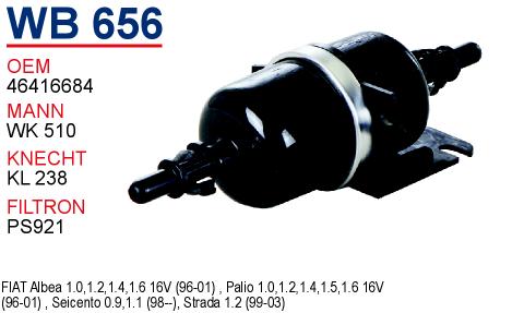WB 656 FİAT ALBEA PALİO TIRNAKLI 46416684 Yakıt/Benzin Filtresi