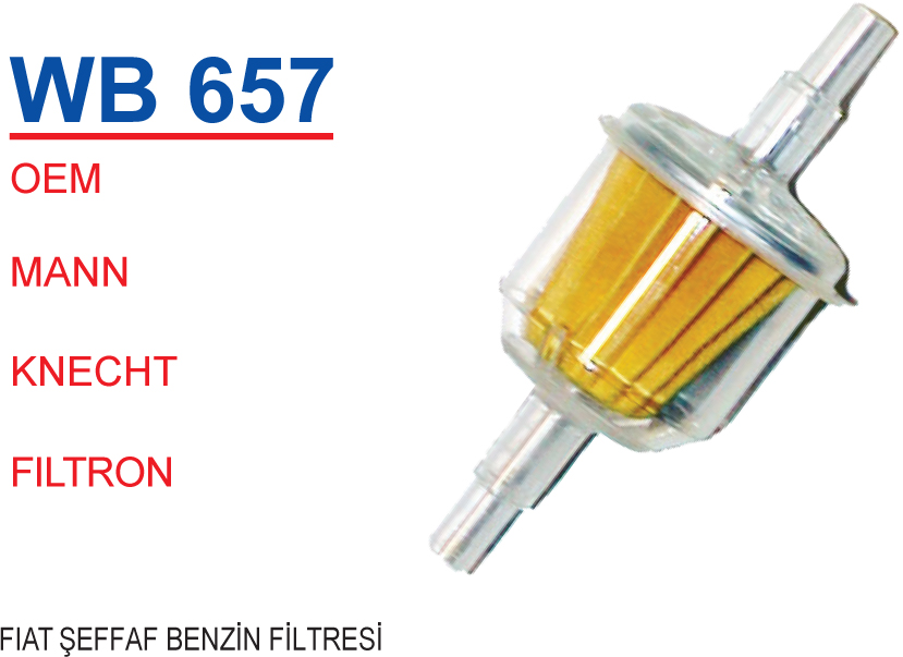 WB 657 FİAT ŞEFFAF BENZİN FİLTRESİ  EP58 Yakıt/Benzin Filtresi