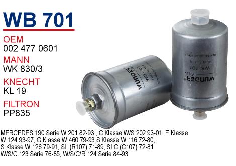 WB 701 MERCEDES 124-201-202 KASA 190 SERiE 102 MOTOR 0024770601 Yakıt/Benzin Filtresi