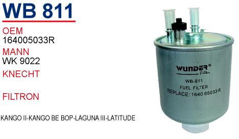 WB 811 KANGO III-KANGO BE BOP-LAGUNA III-LATİTUDE  AÇIK TİP 16 40 011 37R Yakıt/Mazot فلترsi