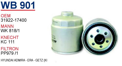 WB 901 HYUNDAi ADMiRA - ERA - GETZ (KISA TİP) 31922-17400 Yakıt/Mazot Filtresi