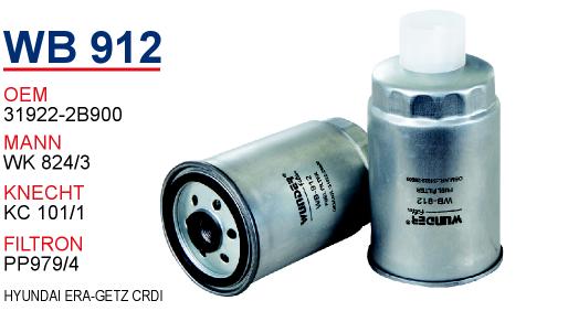 WB 912 HYUNDAİ ERA-GETZ CRDİ 31922-2B900 Yakıt/Mazot Filtresi