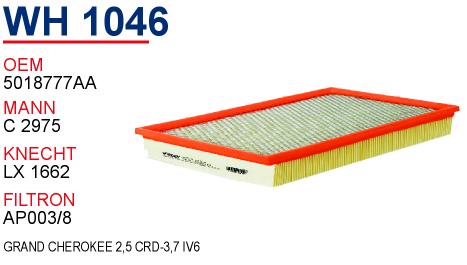 WH 1046 GRAND CHEROKEE 2,5 CRD-3,7 İ V6 5018777AA Hava Filtresi