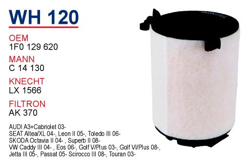 WH 120 VOLKSWAGEN CADDY III-GOLF V-PASSAT-JETTA TSİ 1F0 129 620 Hava Filtresi
