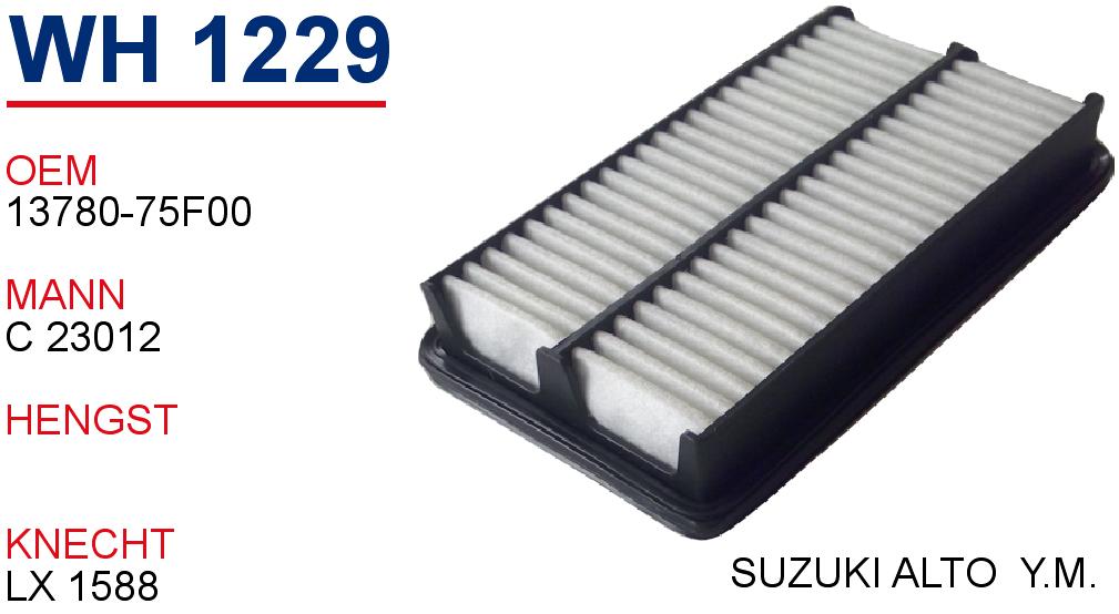WH 1229 SUZUKi ALTO  Y.M 13780-75F00 Hava Filtresi