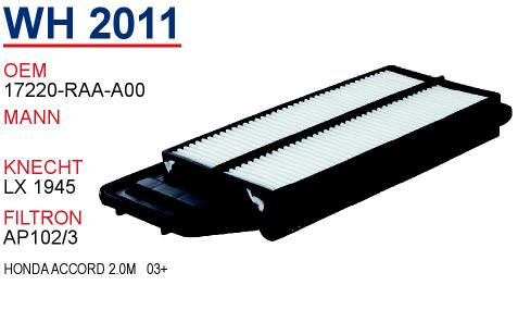 WH 2011 HONDA ACCORD VIII 2.0 ACCORD IX 2.0   03-11 17220-RAA-A00 Hava Filtresi