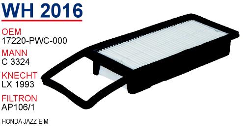 WH 2016 HONDA JAZZ 1.2 DSİ 1.4 DSİ MOTOR 01-08 17220-PWC-000 Hava Filtresi