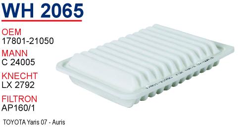 WH 2065 TOYOTA YARiS 07 - AURiS 17801-21050 Hava Filtresi