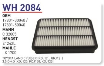 WH 2084 TOYOTA LAND CRUISER 3.0 D-4D 17801-30040 Hava Filtresi