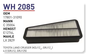WH 2085 TOYOTA LAND CRUISER  4.0 (GRJ12, GRJ125) 17801-31090   Hava Filtresi