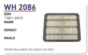 WH 2086 TOYOTA New HIACE 2013 KDH2 LH2 TRH2 17801-30070 Hava Filtresi